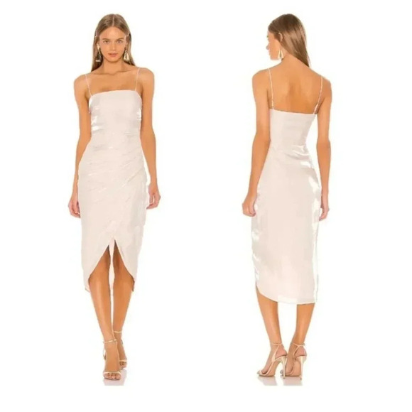 Lovers + Friends Womens Elegant Nolita Midi Dress Cream Size Small - Picture 1 of 16
